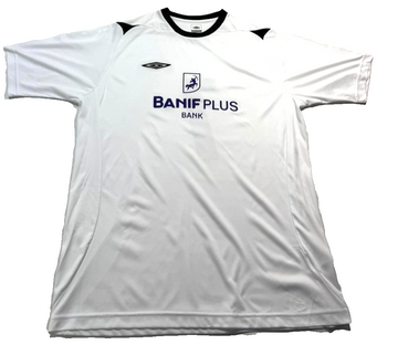 White Football Jersey With A Sponsor Logo - Size XL