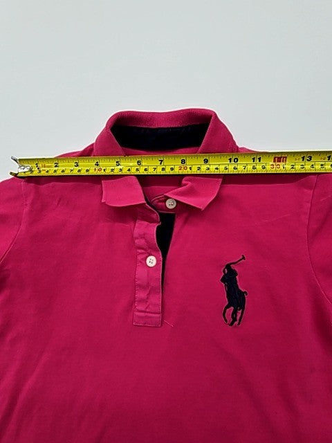 Polo Ralph Lauren Men Pink Pique Polo Shirt Size M Button Front Condition
