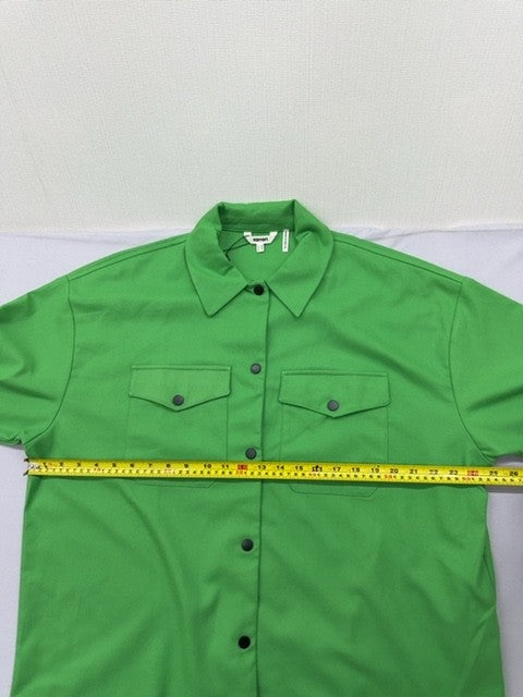 Koton Green Oversized Shirt Jacket EU 42 Snap Button Long Sleeve