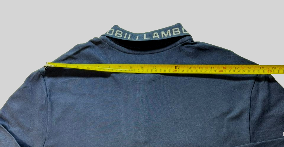 Automobili Lamborghini Men's Polo Navy Blue Long Sleeve Size XL Luxury Logo