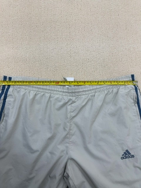Adidas Men's Grey Track Pants L Open Hem 3-Stripes