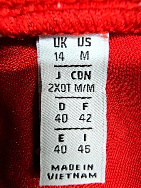 Adidas Unisex Red Track Pants Size M Drawstring Activewear