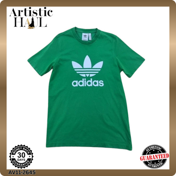 Adidas Men's Green Trefoil Short Sleeve T-Shirt Size M Cotton
