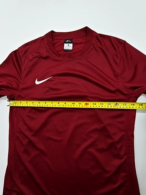 NIKE Men Red Dri-FIT Logo T-Shirt Size M Athletic Crew Neck Performance Knit
