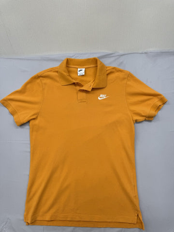 Nike Men's Orange Cotton Polo Shirt Short Sleeve Size S Button Collar