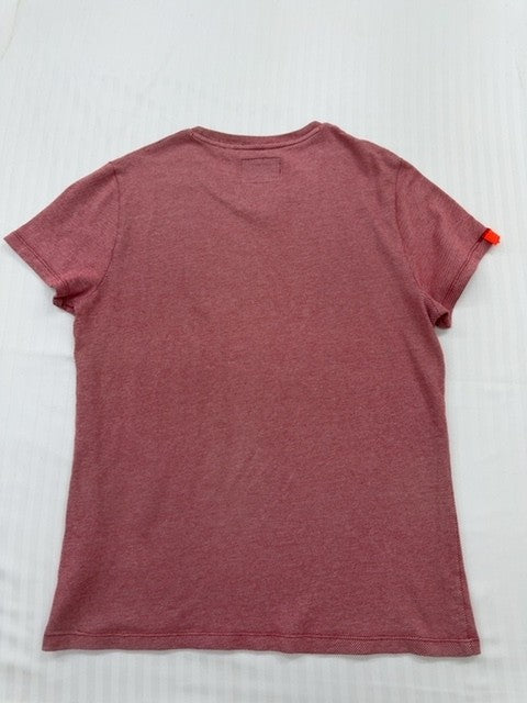 Superdry Women's Burgundy Marl Embroidered Logo T-Shirt Size L