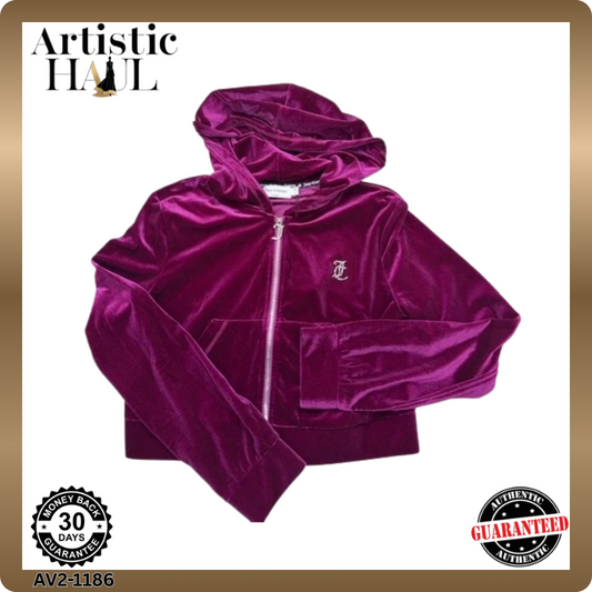 Juicy Couture Unisex Purple Hoodie – Size L, Long Sleeve