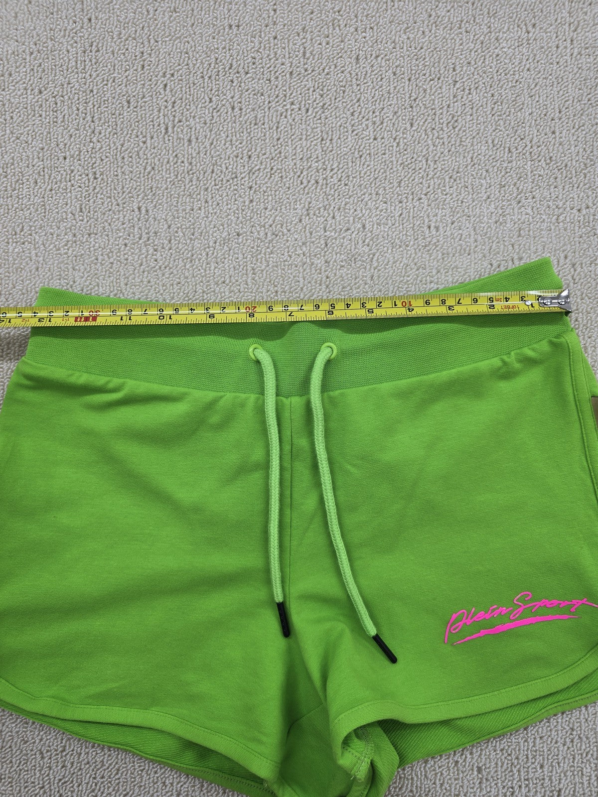 Plein Sport Green Men's Track Shorts Cotton Blend Jersey Fleece