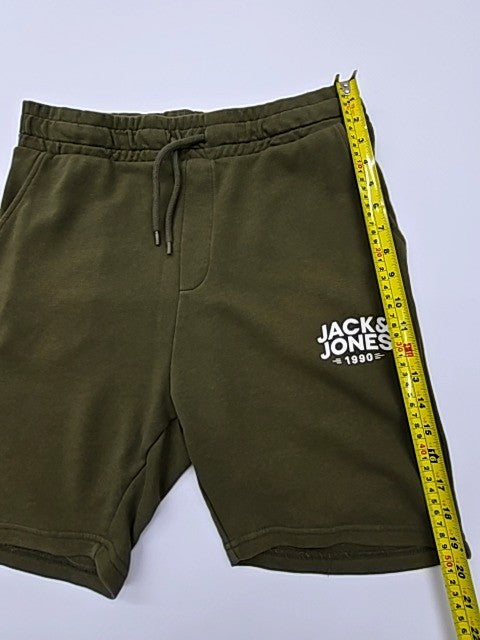 JACK & JONES Men Olive Logo Jersey Drawstring Shorts Size M Style