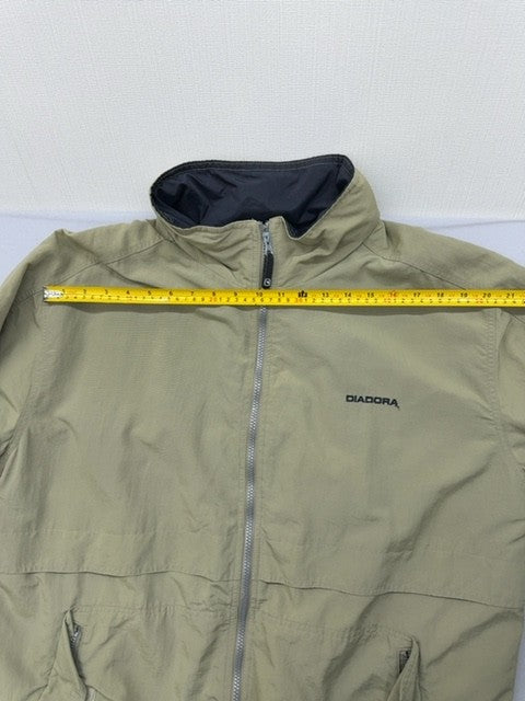 Diadora Beige Polyamide Zip Jacket M Unisex Stand Collar