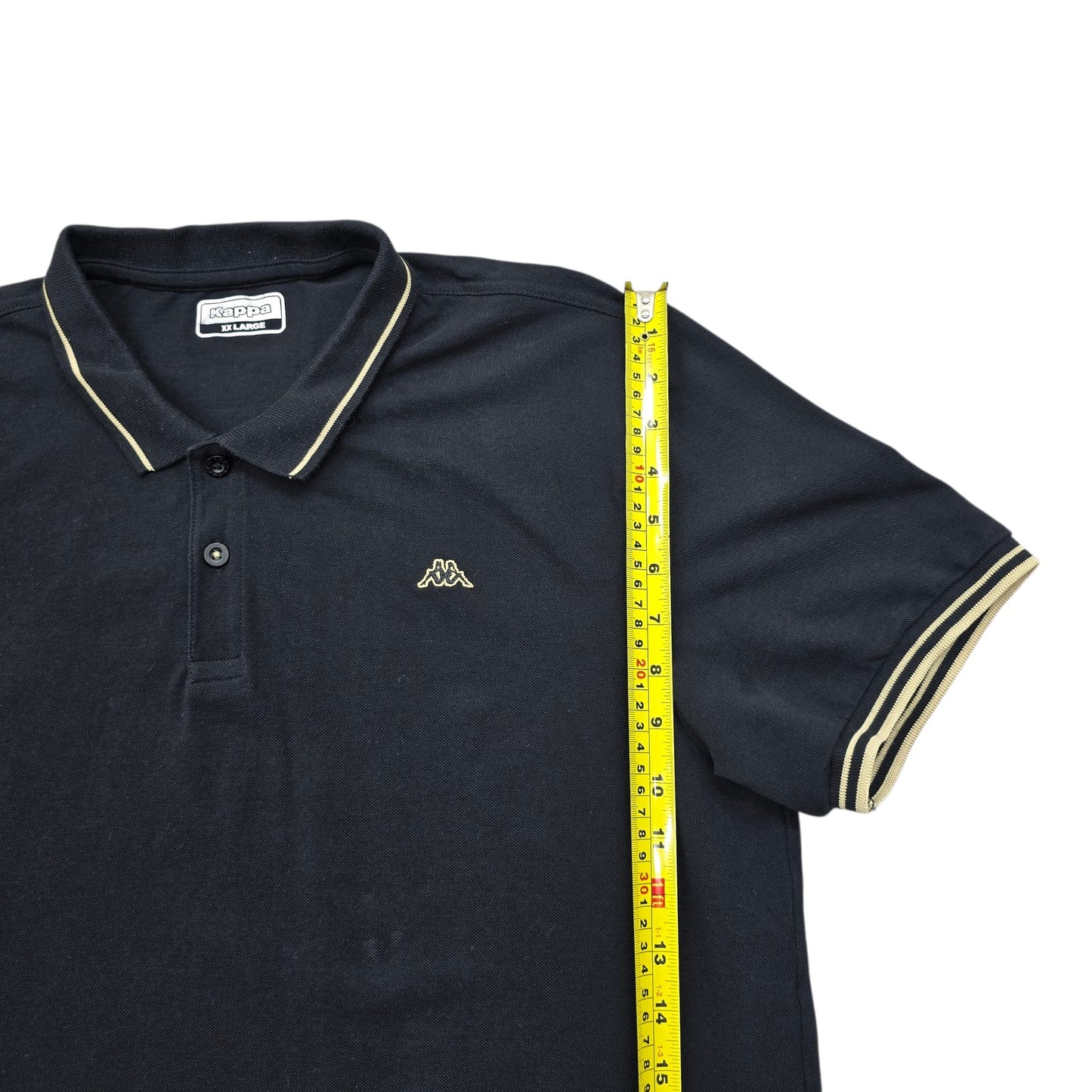 Kappa Men's Black Polo 2XL Cotton Short Sleeve Regular Fit