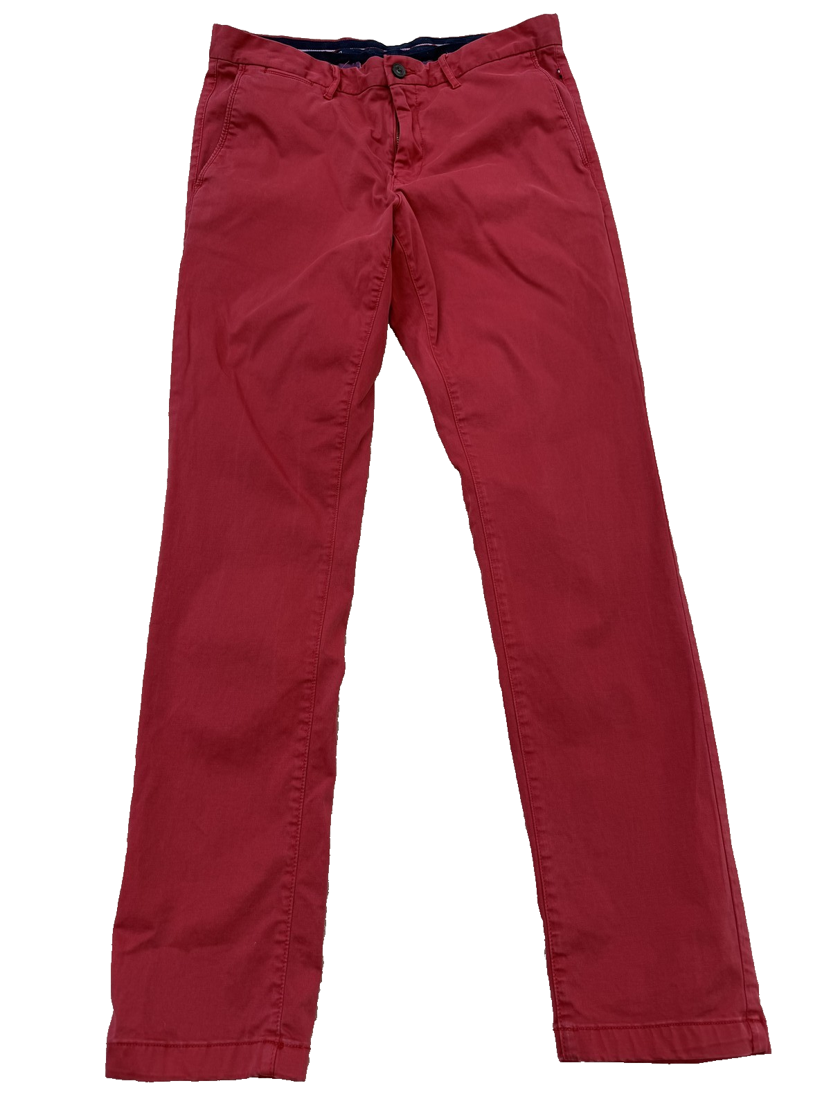 Tommy Hilfiger Men's Medium Red Chino Pants 34x34 Straight Fit Twill