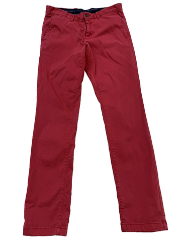 Tommy Hilfiger Men's Medium Red Chino Pants 34x34 Straight Fit Twill