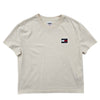 Tommy Jeans Cream XS Crew Neck T-Shirt Embroidered Logo
