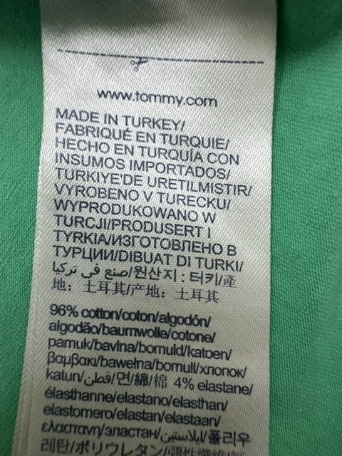 Tommy Hilfiger Men Green Slim Fit Organic Cotton Tee Shirt Size M