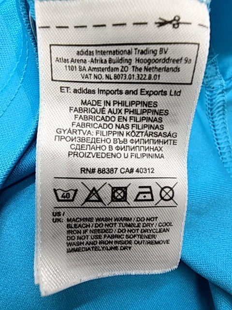 Adidas Men's Light Blue Long Sleeve V-Neck Sports Jersey Size L