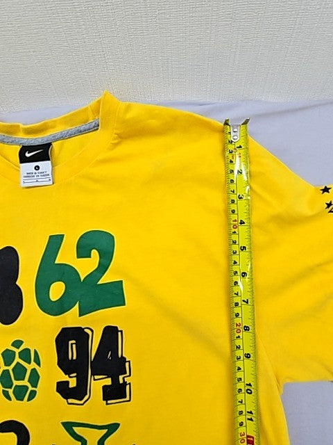 Nike Unisex Yellow Dri-FIT T90 Football T-Shirt Size L