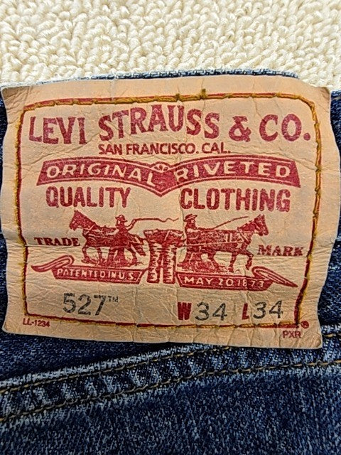 Levi's Men's Dark Wash 527 Slim Bootcut Jeans 34x34