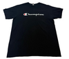 Champion Men's Black T-Shirt – Size L, Script script Script One-off, Graphic