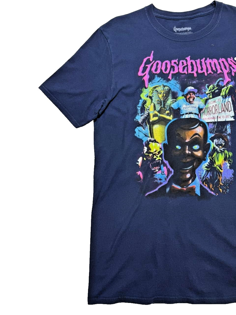Goosebumps T-Shirt Men's Large Blue Welcome To Horror-Land Short Sleeve Tee