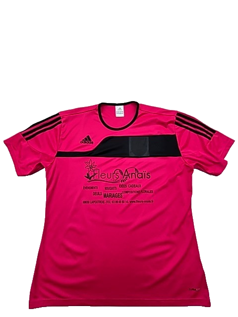 Adidas Pink Striped Soccer Jersey L Short Sleeve Unisex