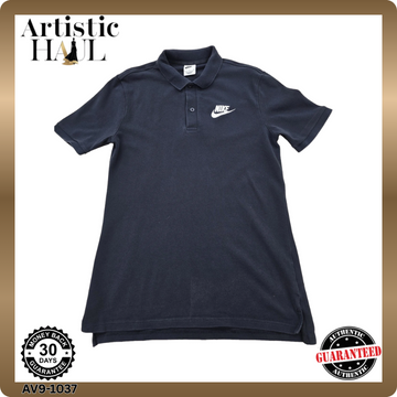 Nike Men's Grey Cotton Polo Shirt Short Sleeve Button S