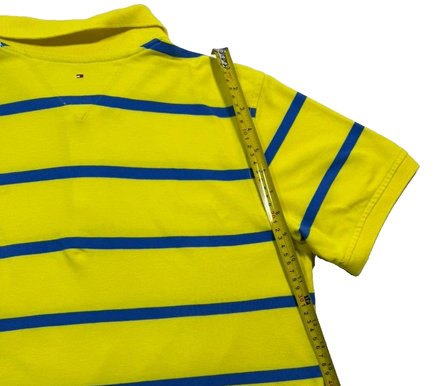 Tommy Hilfiger Older Teens Size 16 Yellow And Blue Stripe Polo Shirt