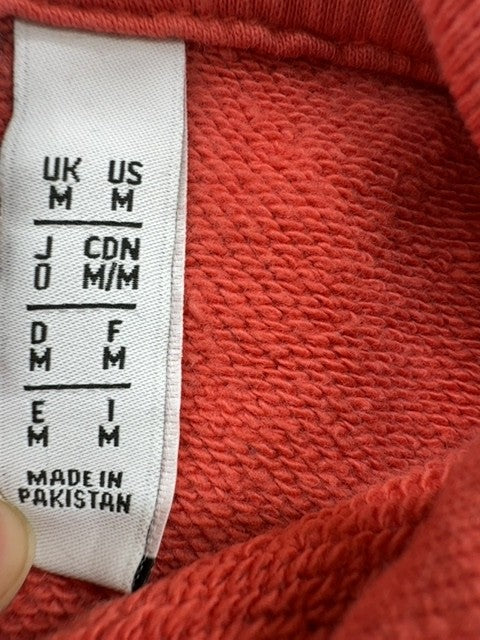 Adidas Unisex Red Hoodie Size M Long Sleeve Trefoil Logo Casual