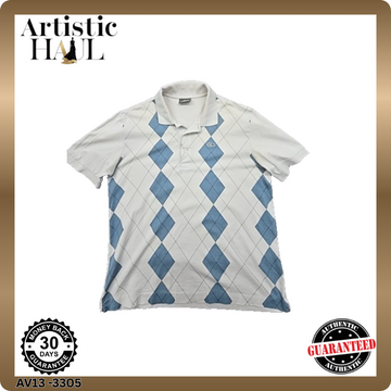 Lacoste Men's White Argyle Polo Shirt Size 4 L.12.12 Cotton
