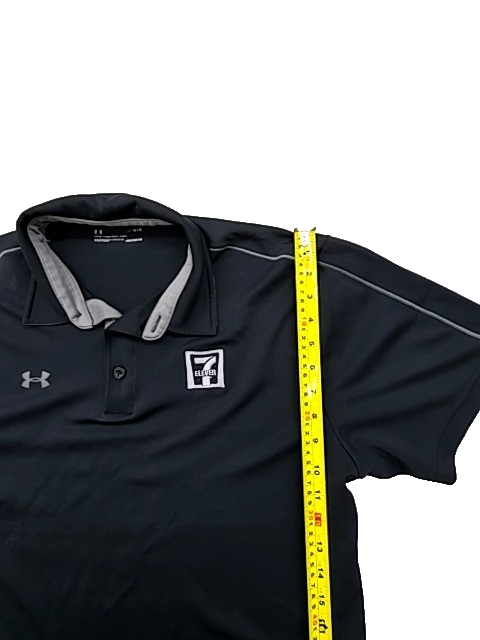Under Armour HeatGear Black Polo Shirt Men's LG Short Sleeve Loose