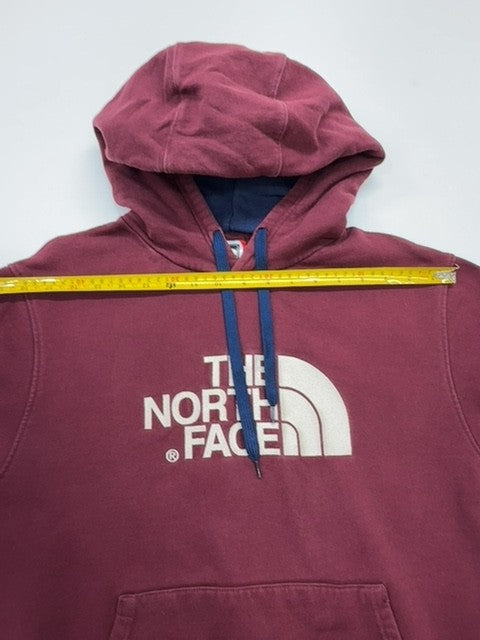 The North Face Boys Burgundy Pullover Hoodie Logo Size LG Regular Fleece