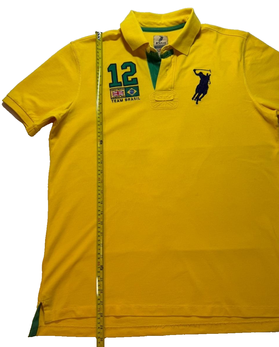 Rare-Ralph Lauren Polo Team Brazil Yellow Shirt | XXL