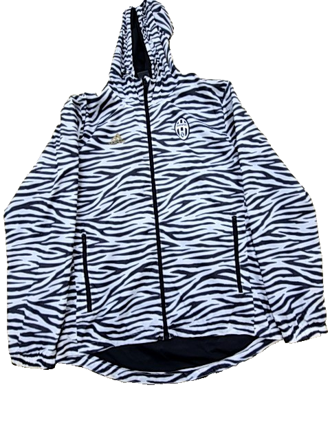 Adidas Juventus Zebra Print Hooded Track Jacket Black/White AZ5338 Men's