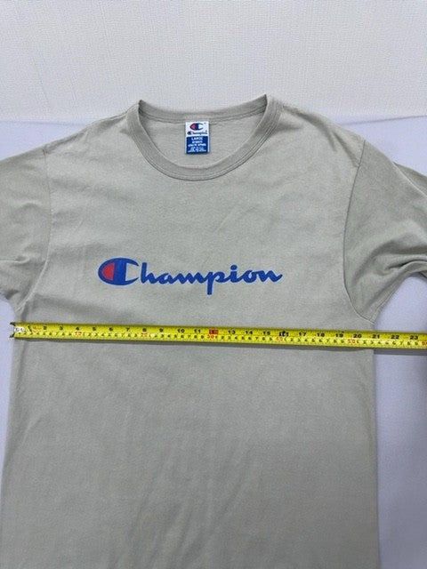 Champion Men's Large Grey Cotton Crewneck T-Shirt USA Logo L
