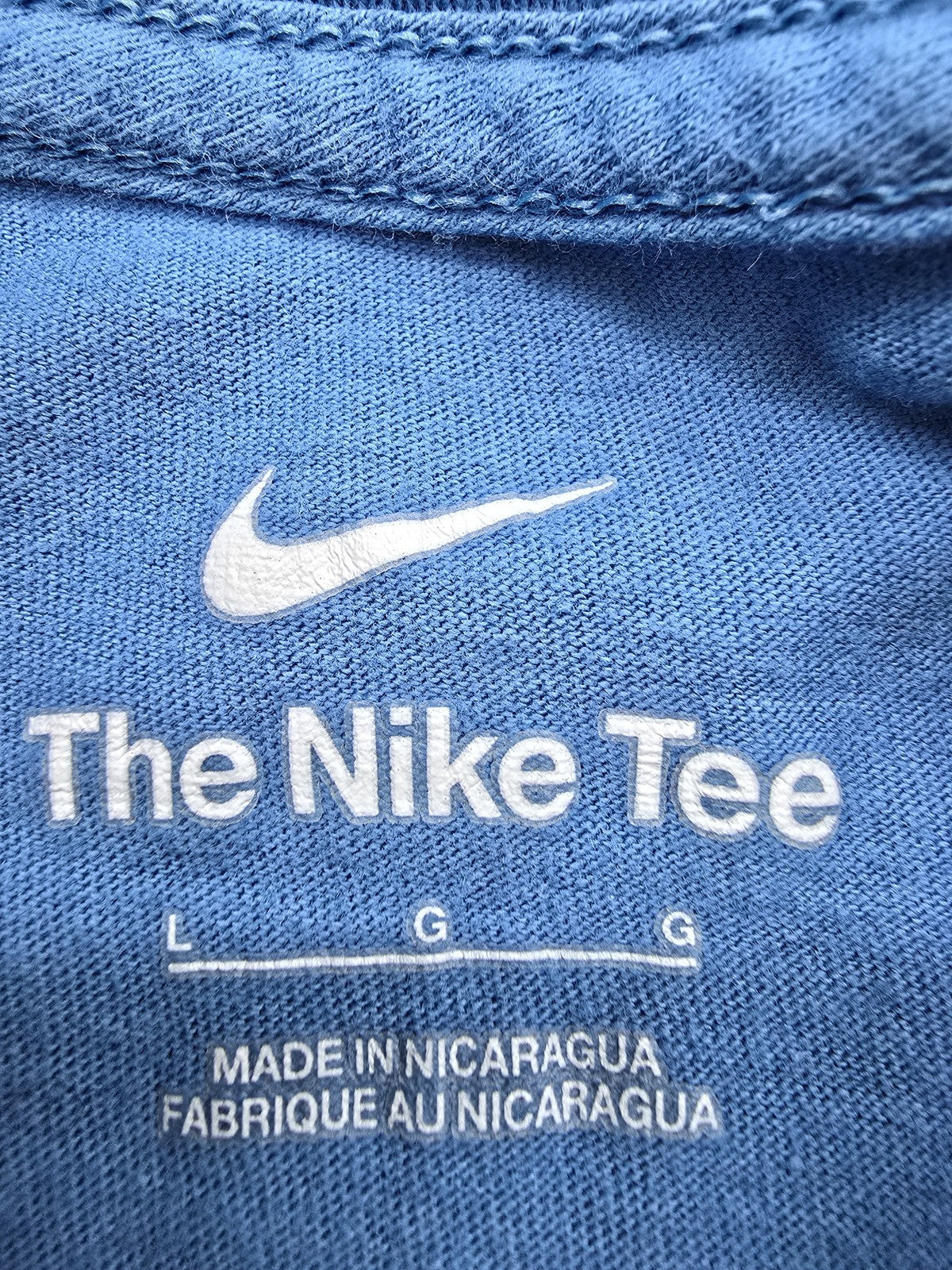 Nike Blue L Short Sleeve Crew Neck T-Shirt Unisex Adult