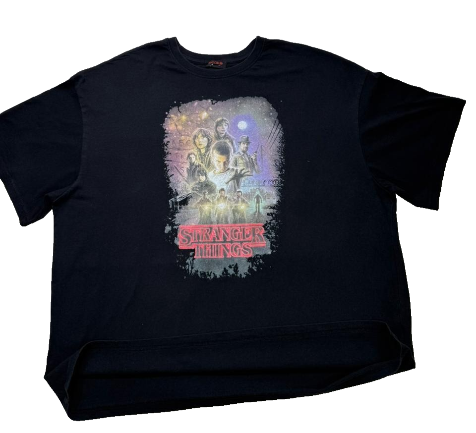 Stranger Things Gildan T-Shirt Black | Size: L