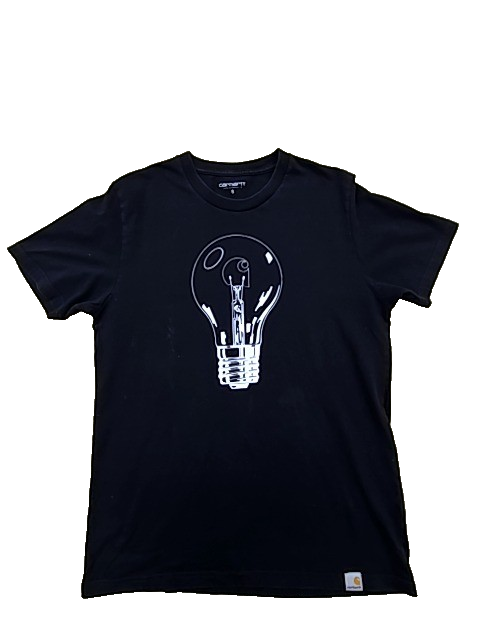 Carhartt Work In Progress Black Light Bulb T-Shirt S Men Relaxed Cotton