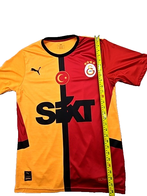 Puma 2025-26 Soccer Jersey XXL Yellow/Red Striped Quick Dry