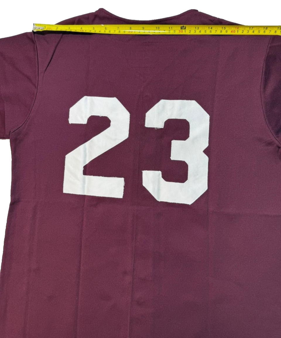 Men's Large Maroon Jersey Athletic Baseball Team Style Top L