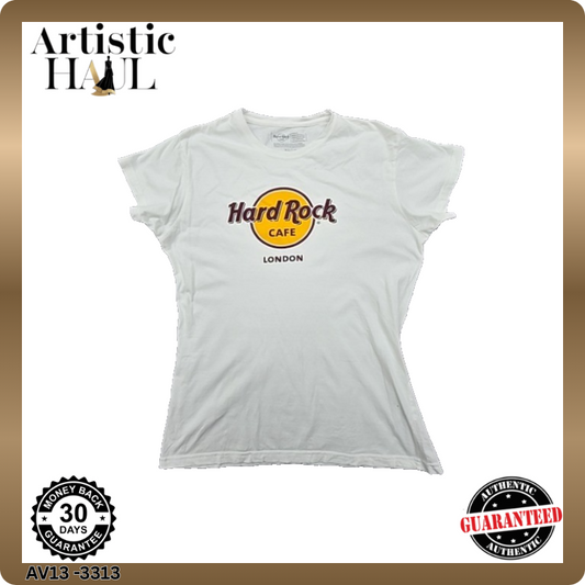 Hard Rock Cafe Unisex White T-Shirt – Size XL, Short Sleeve, Crew Neck – Ref BFFAD