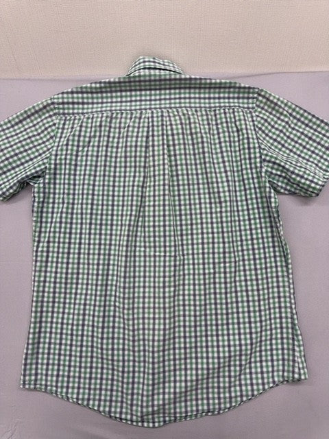 Robe di Kappa Men's Green Plaid Short Sleeve Button-Down M Cotton