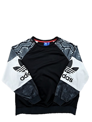 Adidas Originals Women's Snakeskin Print Crew Sweatshirt S Black/Grey/White