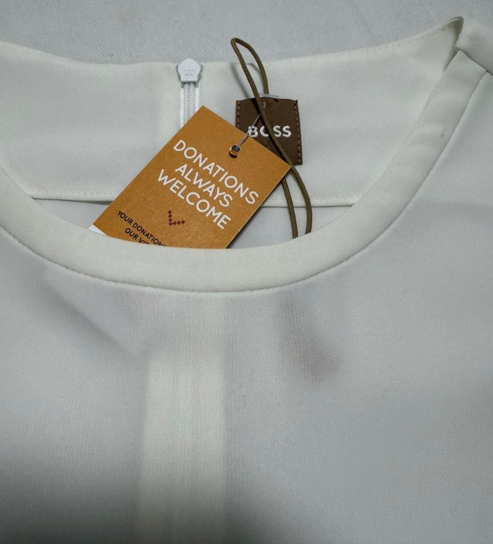 Hugo Boss Women's Blouse White | Short Sleeves Top | Made In Poland | Size:2