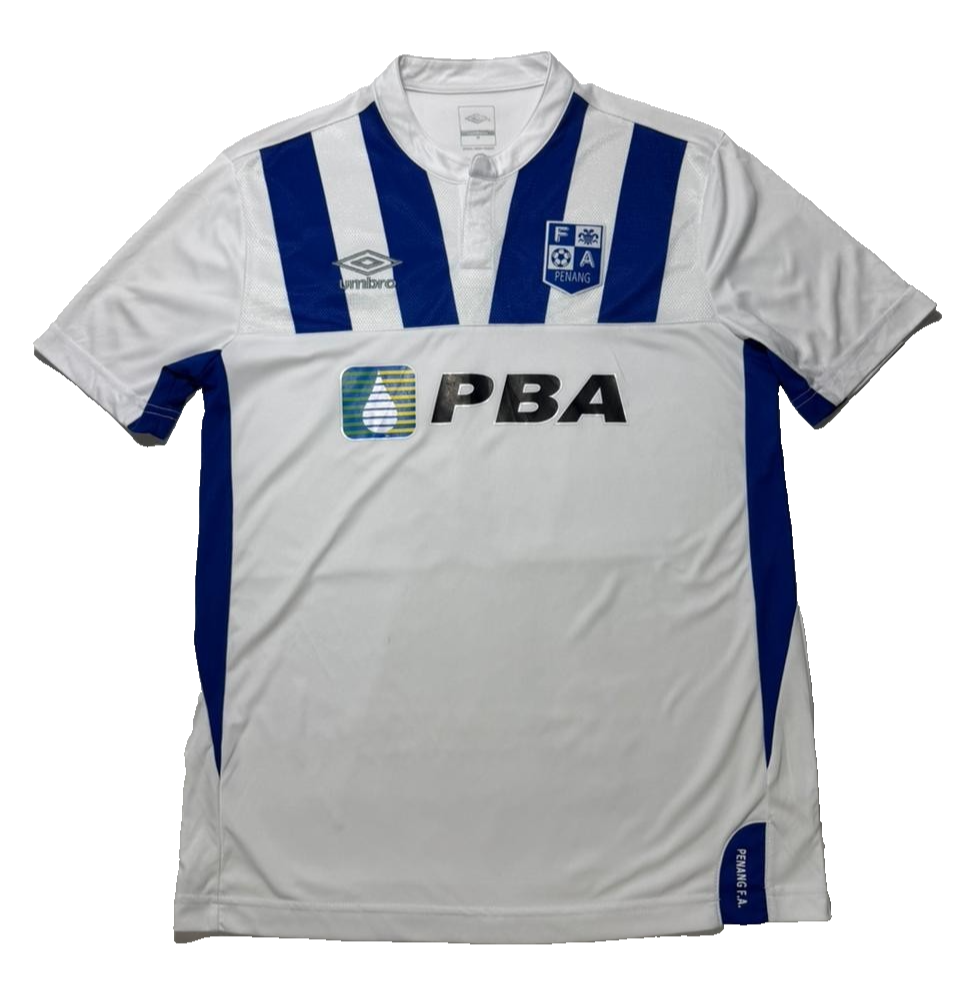 Authentic Umbro Penang Fa Pba Men's White Blue Football Soccer Jersey M