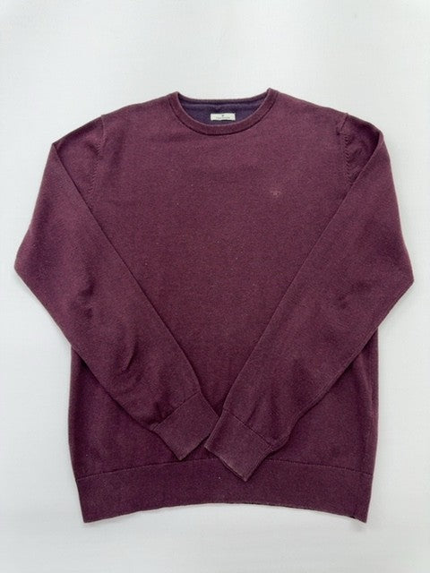 Unisex Burgundy Cotton Fleece Crewneck Sweatshirt Size Regular Regular Condition
