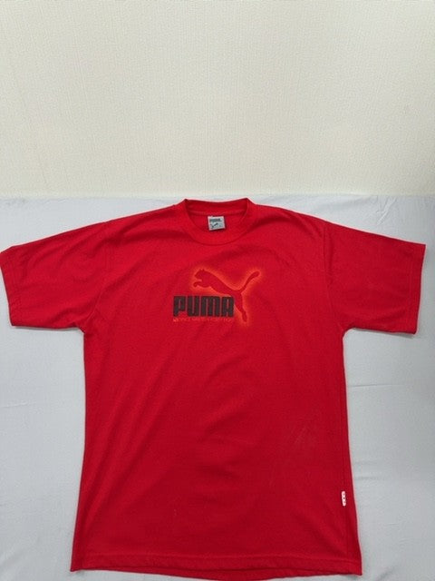 Puma Men's Red L Short Sleeve Crewneck Cotton T-Shirt Regular Fit