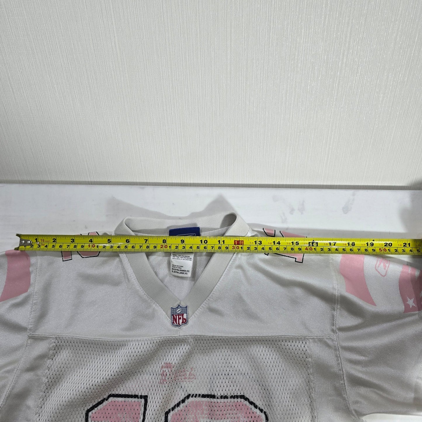 Reebok NFL Jersey Men's XL White Pink Mesh Football Shirt #12