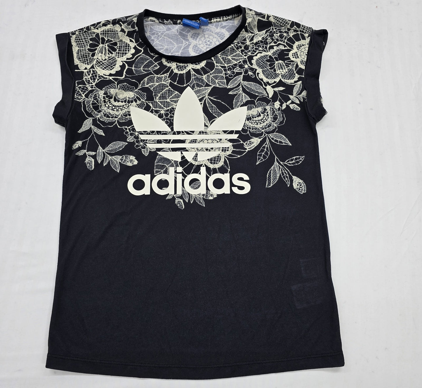 Adidas Women's Black Floral Lace Racerback Tank Top Size L