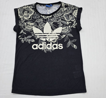 Adidas Women's Black Floral Lace Racerback Tank Top Size L