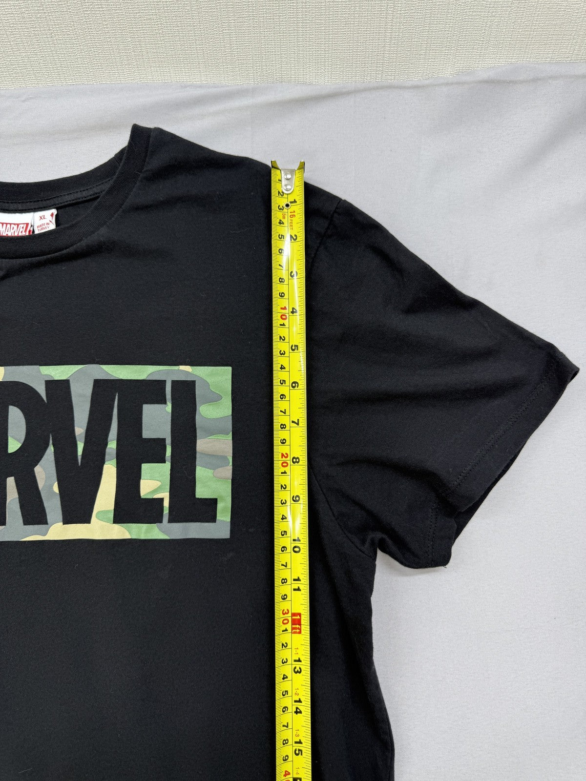 Primark Marvel Camo Black Cotton T-Shirt XL Short Sleeve